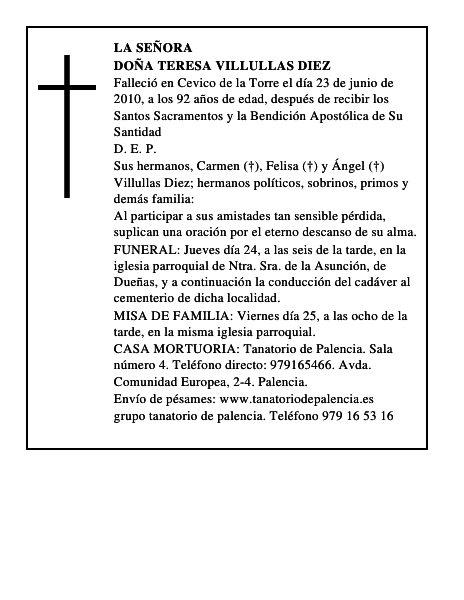 Doña Teresa Villullas Diez