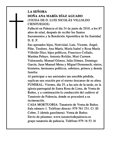 Doña Ana María Díaz Aguado