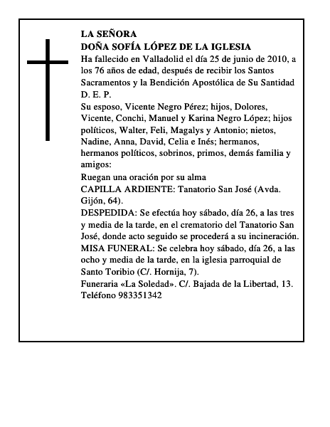 Doña Sofía López de la Iglesia