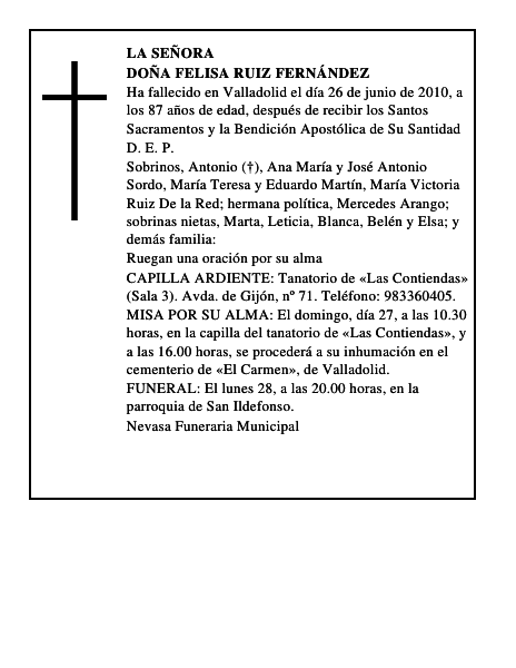 Doña Felisa Ruiz Fernández