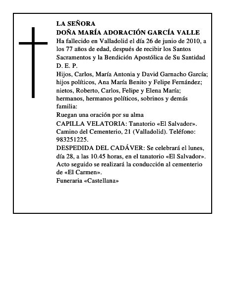Doña María Adoración García Valle