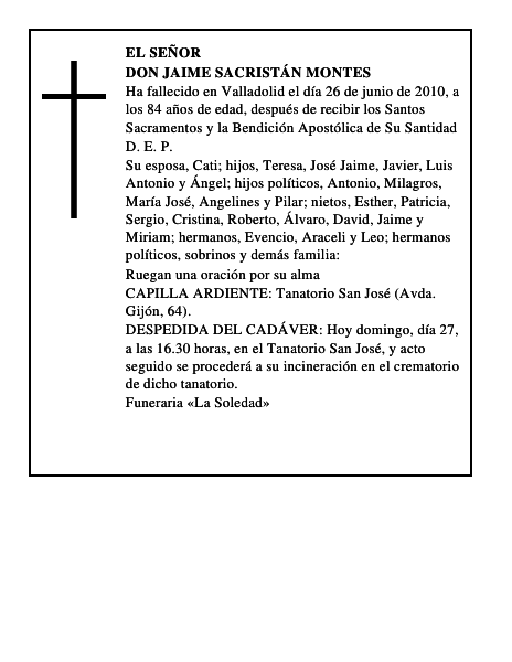 Don Jaime Sacristán Montes