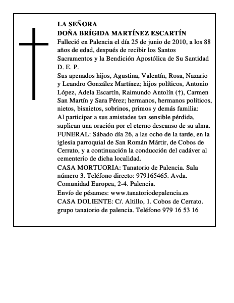 Doña Brígida Martínez Escartín