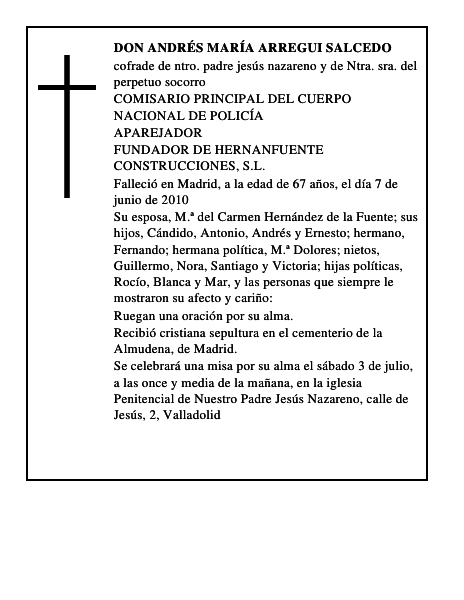 Don Andrés María Arregui Salcedo
