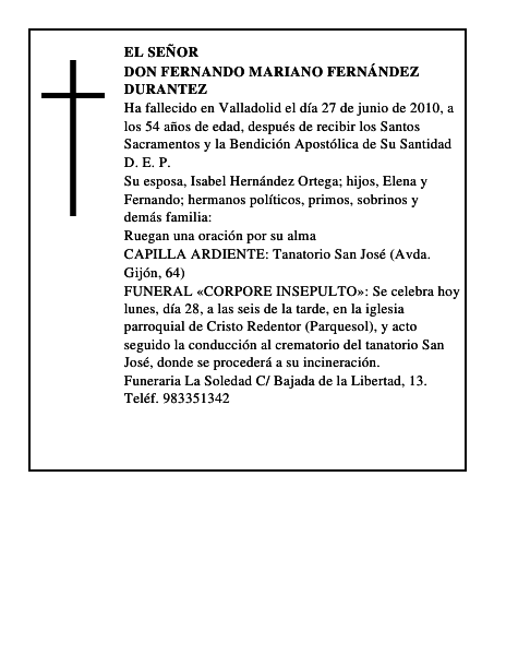 Don Fernando Mariano Fernández Durantez