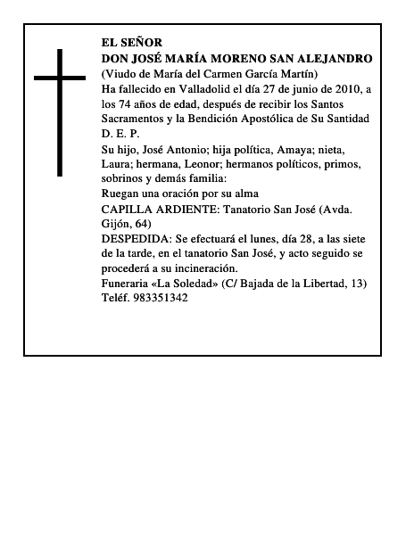 Don José María Moreno San Alejandro