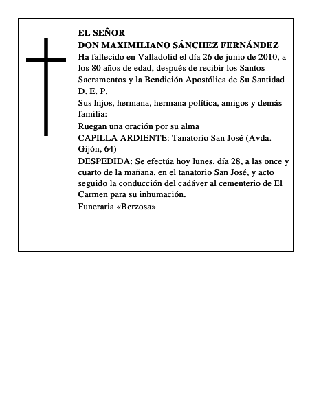 Don Maximiliano Sánchez Fernández