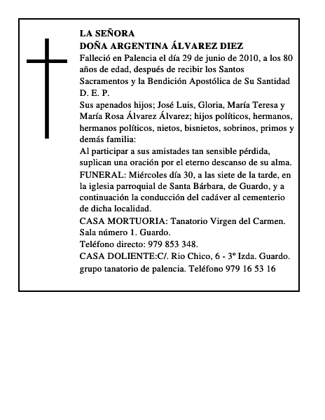 Doña Argentina Álvarez Diez