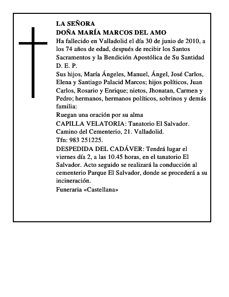 Doña María Marcos del Amo
