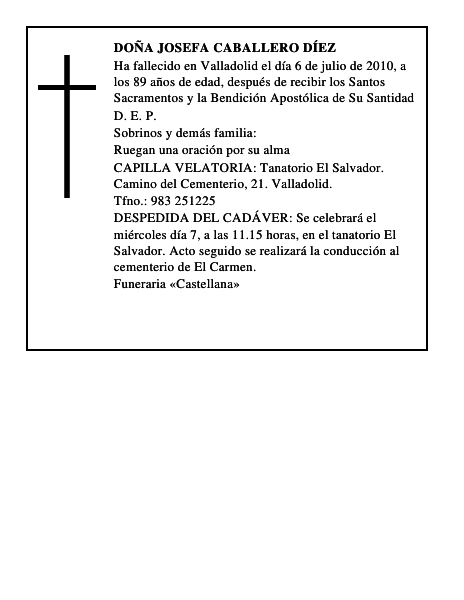 Doña Josefa Caballero Díez