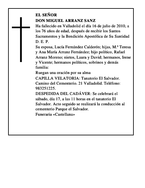 Don Miguel Arranz Sanz