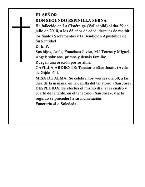 Don Segundo Espinilla Serna