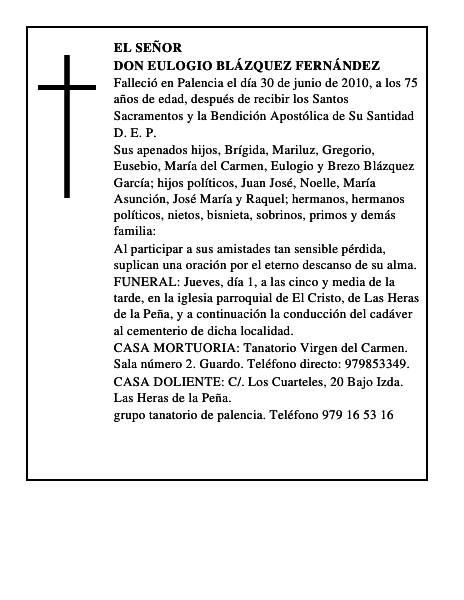 Don Eulogio Blázquez Fernández