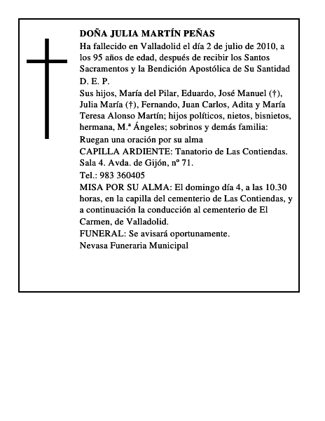 Doña Julia Martín Peñas