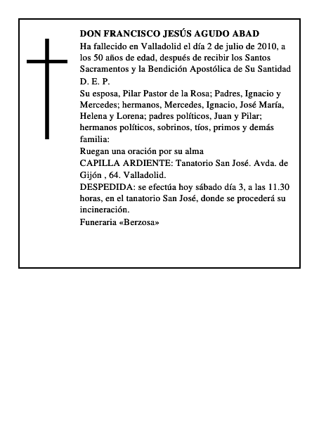 Don Francisco Jesús Agudo Abad