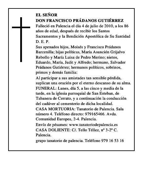 Don Francisco Prádanos Gutiérrez