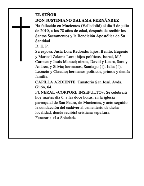 Don Justiniano Zalama Fernández