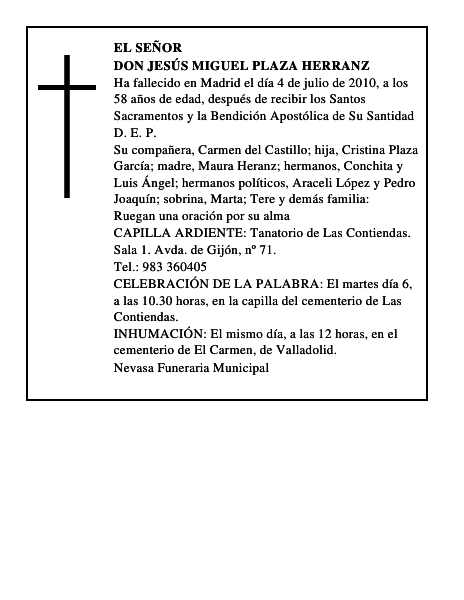Don Jesús Miguel Plaza Herranz