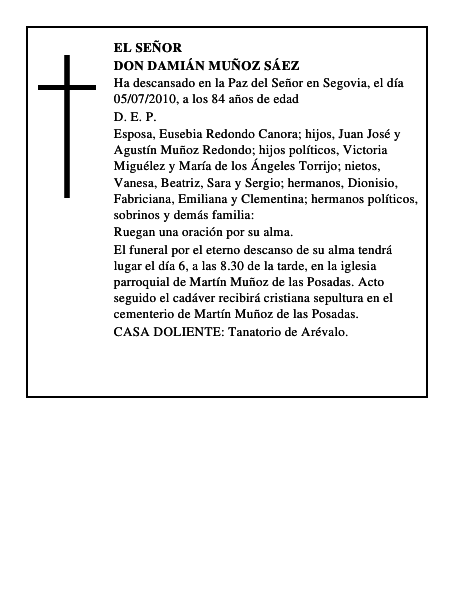 Don Damián Muñoz Sáez