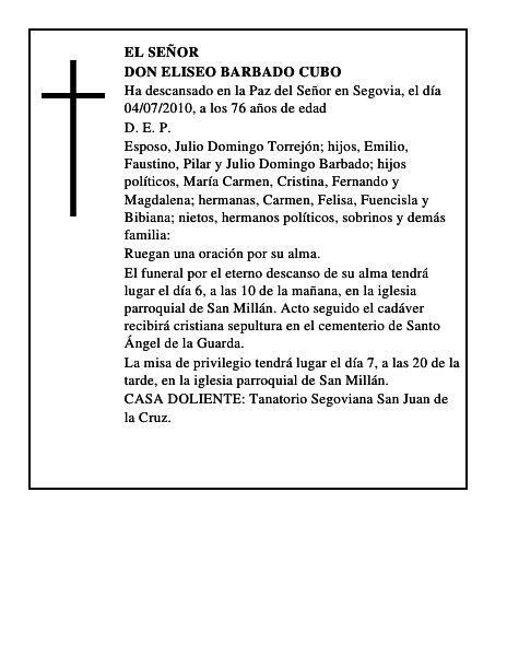 Don Eliseo Barbado Cubo