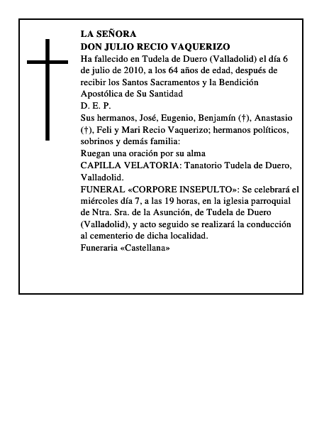 Don Julio Recio Vaquerizo