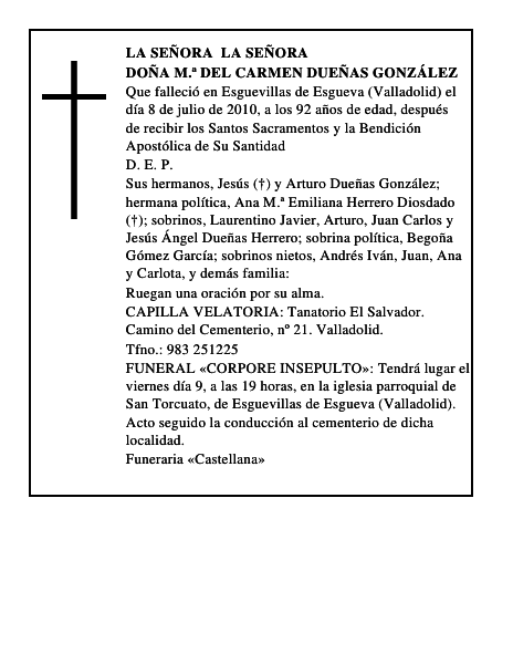 Doña M.ª del Carmen Dueñas González