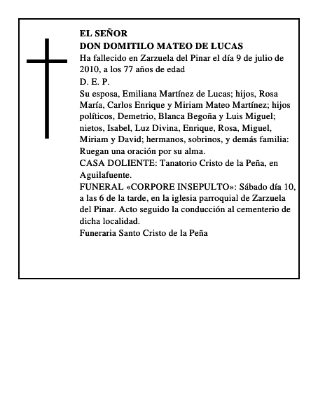 Don Domitilo Mateo de Lucas