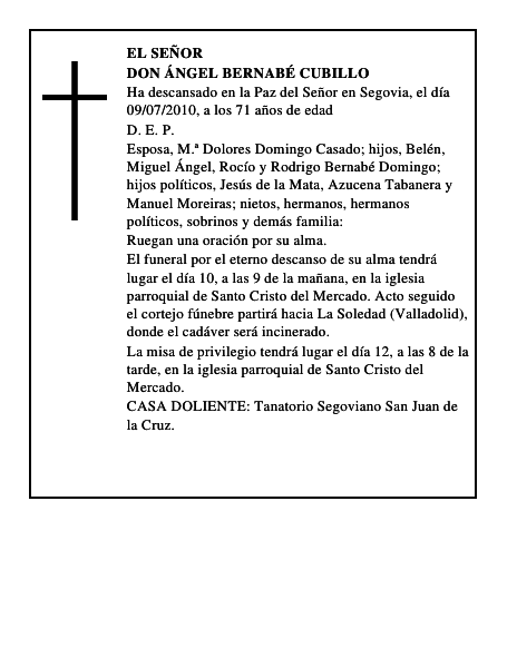 Don Ángel Bernabé Cubillo