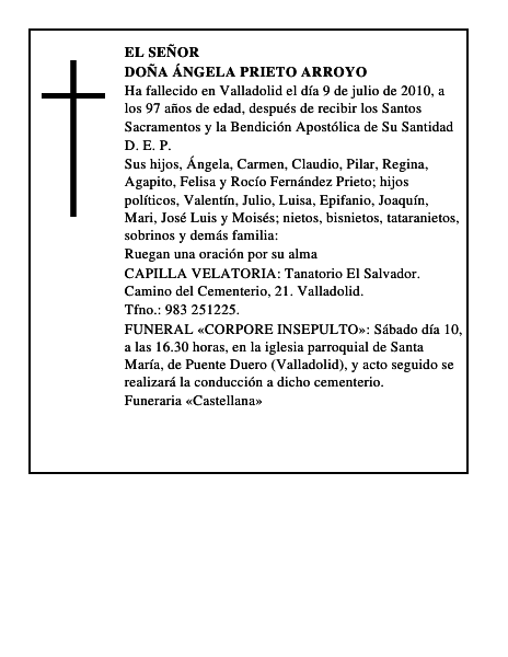 Doña Ángela Prieto Arroyo