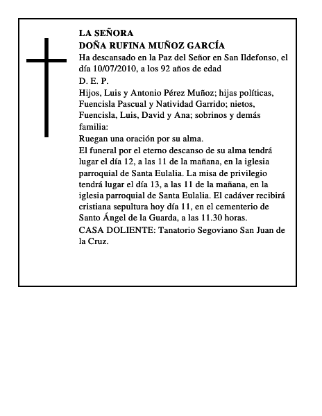 Doña Rufina Muñoz García