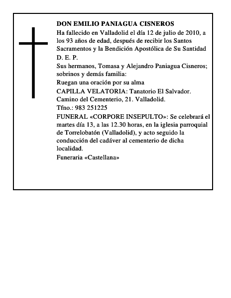 Don Emilio Paniagua Cisneros