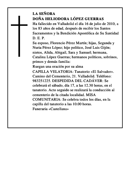Doña Heliodora López Guerras