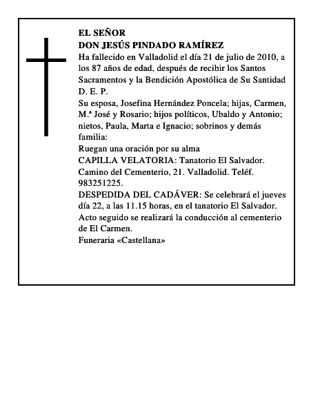 Don Jesús Pindado Ramírez