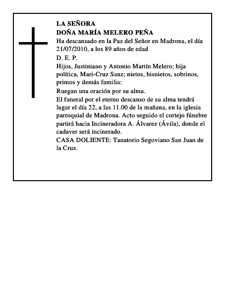 Doña María Melero Peña