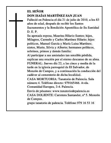 Don Isaías Martínez San Juan