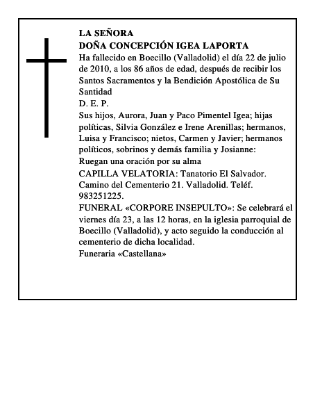 Doña Concepción Igea Laporta