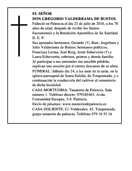 Don Gregorio Valderrama de Bustos