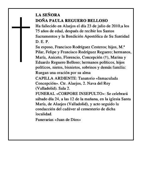 Doña Paula Reguero Belloso