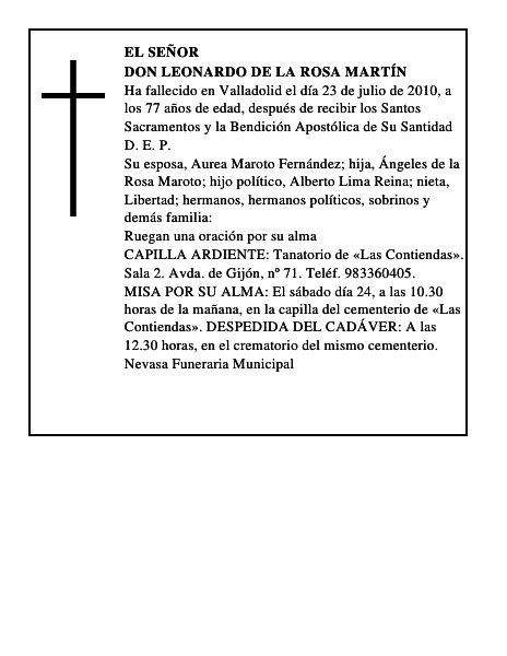 Don Leonardo de la Rosa Martín
