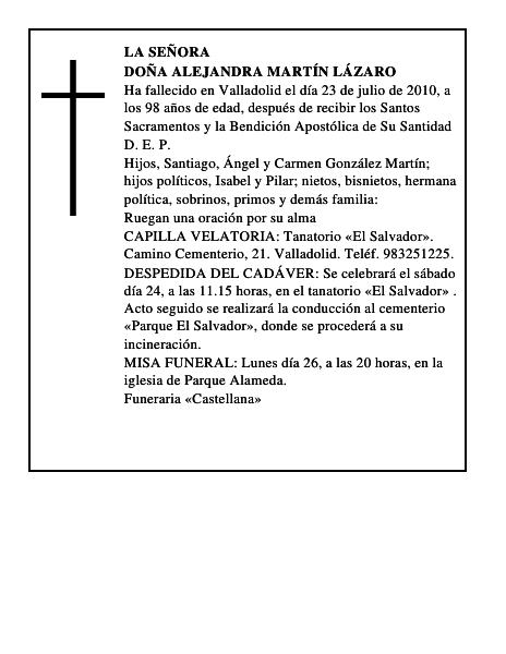 Doña Alejandra Martín Lázaro