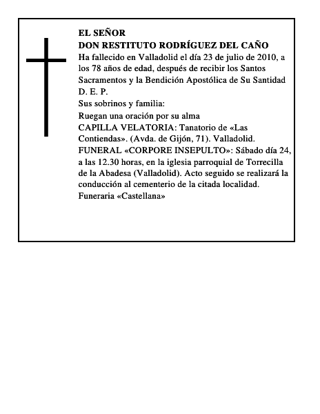 Don Restituto Rodríguez del Caño