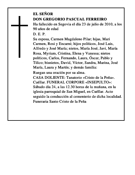 Don Gregorio Pascual Ferreiro