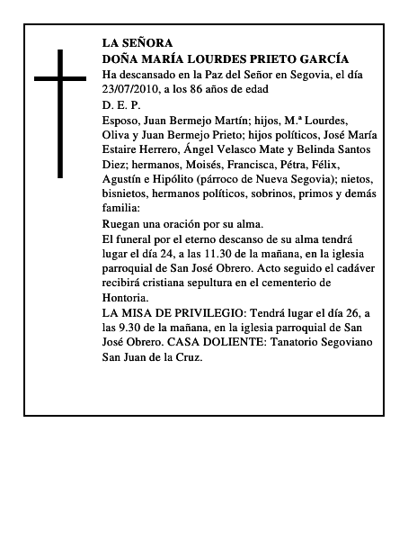 Doña María Lourdes Prieto García