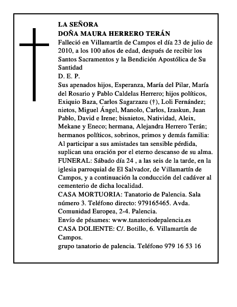 Doña Maura Herrero Terán