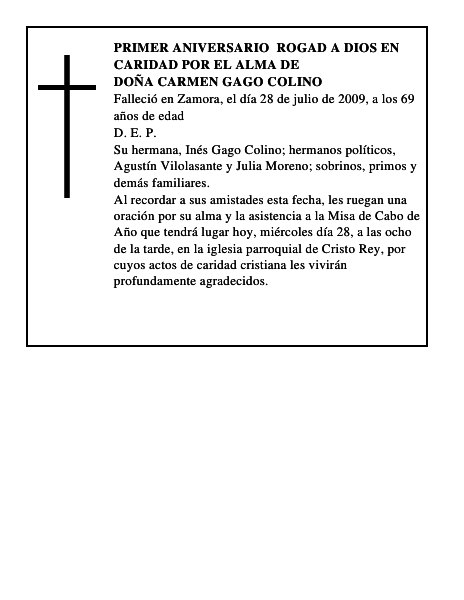 Doña Carmen Gago Colino