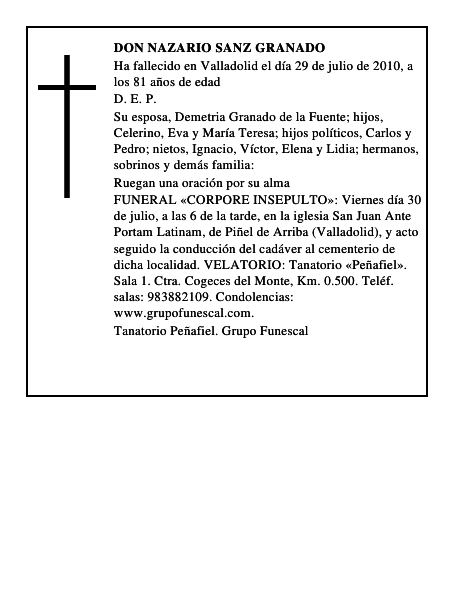 Don Nazario Sanz Granado