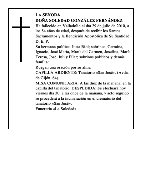 Doña Soledad González Fernández