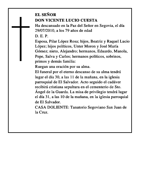 Don Vicente Lucio Cuesta