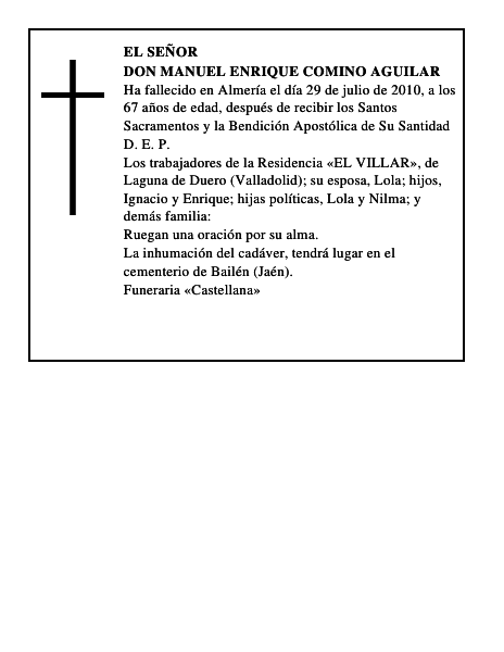 Don Manuel Enrique Comino Aguilar