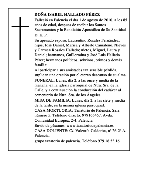 Doña Isabel Hallado Pérez